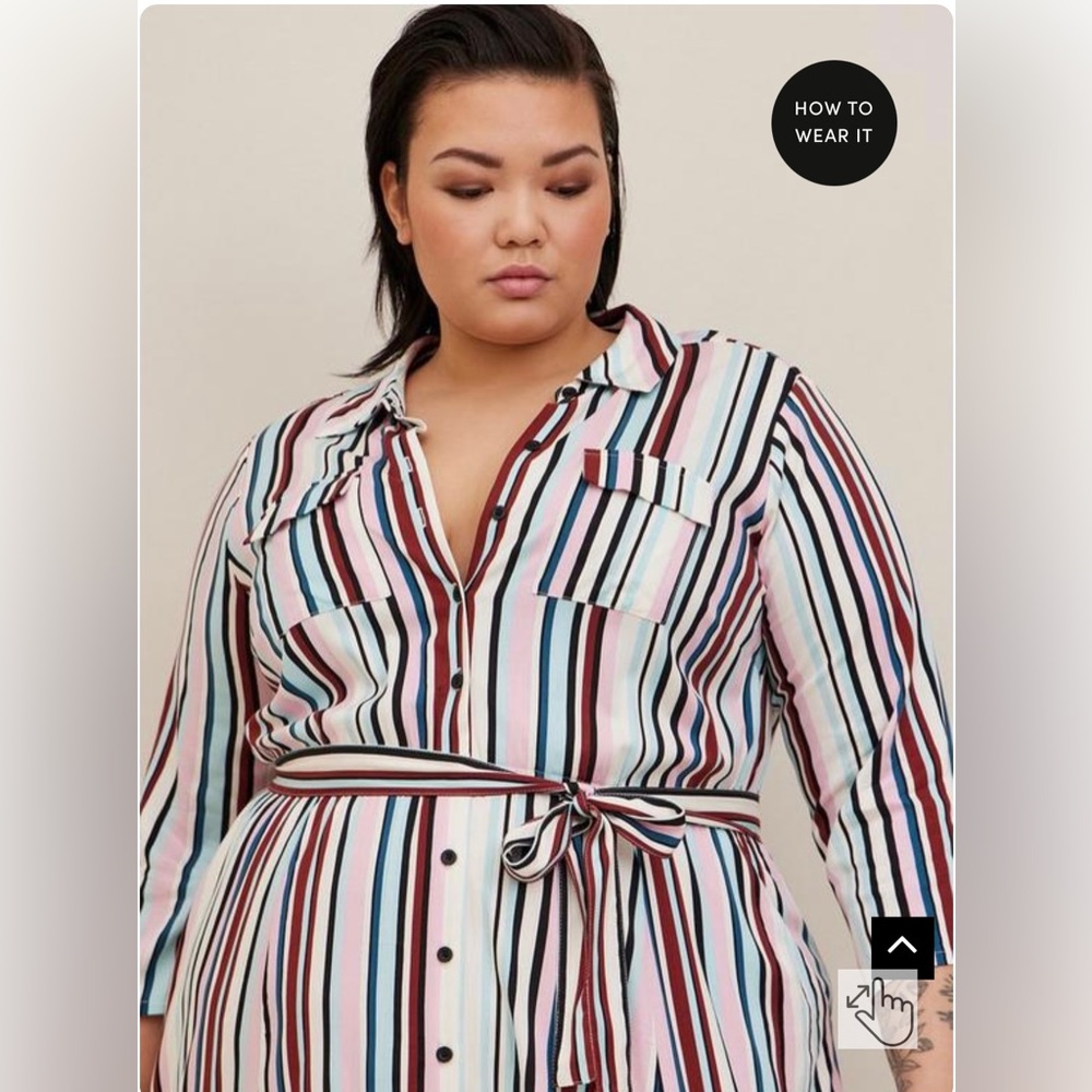 Torrid | Midi Stretch Challis Button Front Shirt … - image 3
